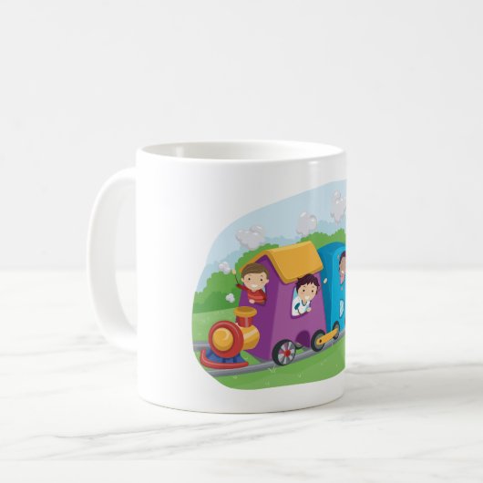 ABCアルファベットトレインと子供おもしろい教育 コーヒーマグカップ (正面左)