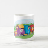 ABCアルファベットトレインと子供おもしろい教育 コーヒーマグカップ (中央)