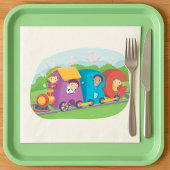 ABCアルファベットトレインと子供おもしろい教育 スタンダードランチョンナプキン