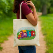 ABCアルファベットトレインと子供おもしろい教育 トートバッグ