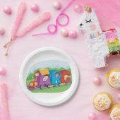 ABCアルファベットトレインと子供おもしろい教育 ペーパープレート (パーティー)