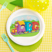 ABCアルファベットトレインと子供おもしろい教育 ペーパープレート