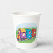 ABCアルファベットトレインと子供おもしろい教育 紙コップ (正面)