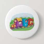 ABCアルファベットトレインと子供おもしろい教育 缶バッジ (正面)