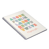 ABCアルファベットパーソナライズされた名 ノートブック (右側)