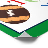 ABCアルファベットフットボールスポーツテーマアートプリント ポスター (角)