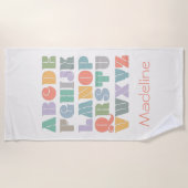 ABCアルファベット名パーソナライズされたビーチタオル ビーチタオル (正面)