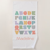 ABCアルファベット名パーソナライズされたビーチタオル ビーチタオル (正面)