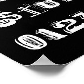 ABCアルファベット文字と数字 |白黒 ポスター (角)