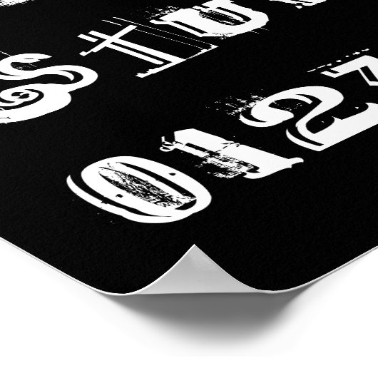 ABCアルファベット文字と数字 |白黒 ポスター (角)