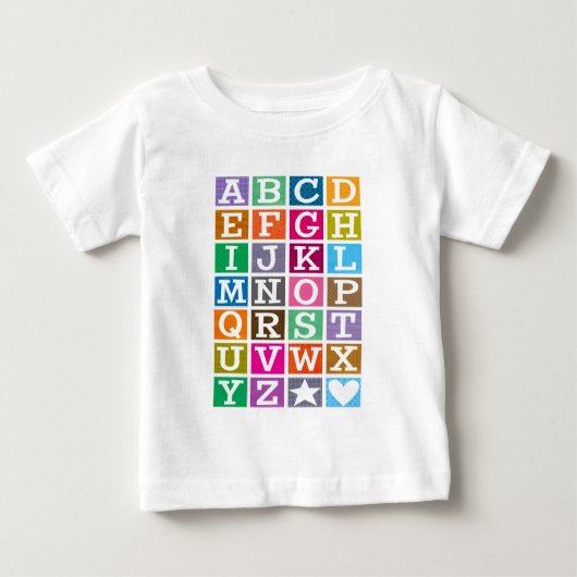 ABCアルファベット ベビーTシャツ (正面)