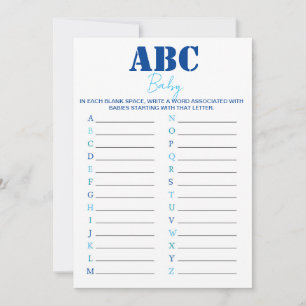 ABCアルファベビーシャワーゲーム – 青 招待状