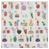 ABCアルファベ学ットの文字が幸せな食べ学物 ファブリック (クローズアップ)