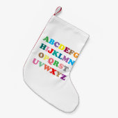 ABCカラフルのレタリング スモールクリスマスストッキング (正面 (吊り時))