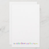 ABCカラフルレインボークレヨン子供の手書き 便箋 (正面/裏面)