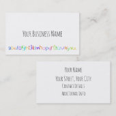 ABCカラフルレインボークレヨン子供の手書き 名刺 (正面/裏面)