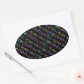 ABCカラフルレインボークレヨン子供の手書き 楕円形シール (封筒)