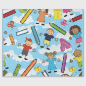 ABCスクールの子ども ラッピングペーパー (フラット)