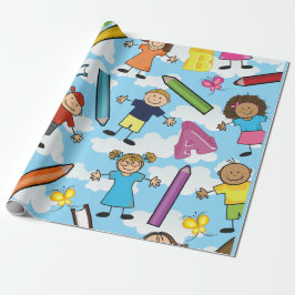 ABCスクールの子ども ラッピングペーパー