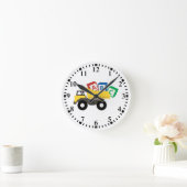 ABCダンプトラック建築トラック ラウンド壁時計 (ホーム)