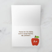 ABCチャルクボード、ありがとう、先生感謝 サンキューカード (内部)