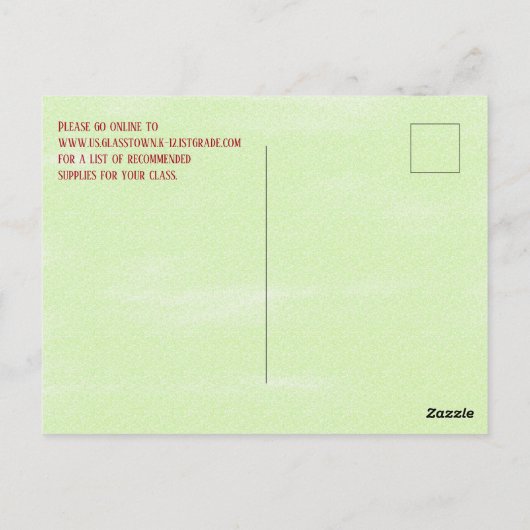 ABCネオンレターの本の虫とサイトはがき ポストカード (裏面)