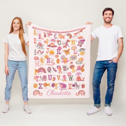 ABCパーソナライズされた動物 フリースブランケット (インサイチュ)