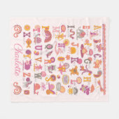 ABCパーソナライズされた動物 フリースブランケット (正面(横))