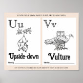 ABCフラッシュカード赤ちゃんシャワー着色活動シート ポスター (正面)