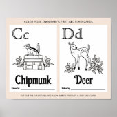 ABCフラッシュカード赤ちゃんシャワー着色活動シート ポスター (正面)