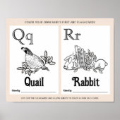 ABCフラッシュカード赤ちゃんシャワー着色活動シート ポスター (正面)