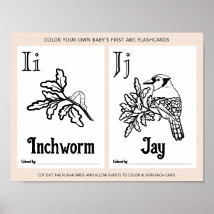 ABCフラッシュカード赤ちゃんシャワー着色活動シート ポスター