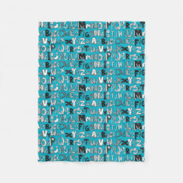 ABCブルー フリースブランケット