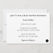 ABCブロック付きガールベビーシャワー 招待状 (裏面)