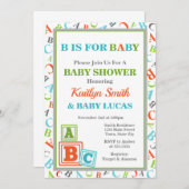 ABCベビーシャワー招待状ニュートラルベビーシャワー 招待状 (正面/裏面)