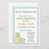 ABCベビーシャワー招待状ニュートラルベビーシャワー 招待状 (正面/裏面)