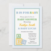ABCベビーシャワー招待状 ニュートラルベビーシャワー 招待状 (正面)