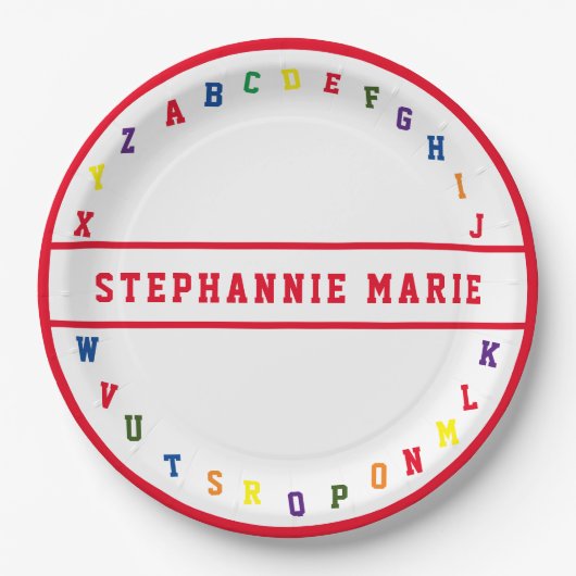 ABCベビーシャワー紙プレート ペーパープレート (正面)