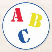 ABCベビーシャワー ラウンドペーパーコースター (正面)