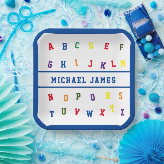 ABCボーイベビーシャワー紙プレート ペーパープレート (パーティー)