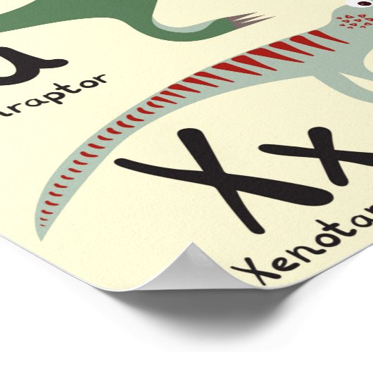 ABCポスター恐竜アルファベットキンダーツマー ポスター (角)