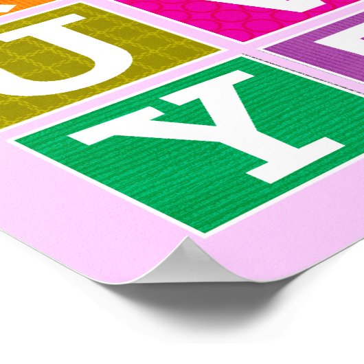 ABCポスター(ピンク) ポスター (角)