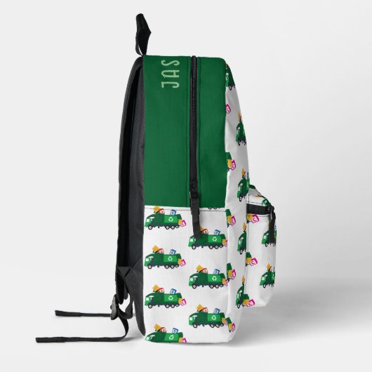 ABCリサイクルゴミートラックパーソナライズされた名 プリントバックパック (左)