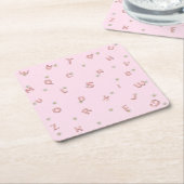 ABCレター花気球新学期 スクエアペーパーコースター (アングル)