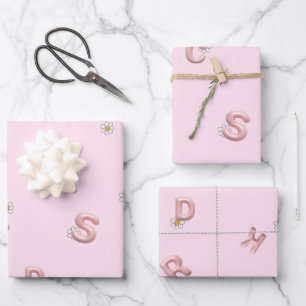 ABCレター花気球新学期 ラッピングペーパーシート