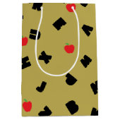 ABCレターXYZりんご学生キッド戻る2学校 ミディアムペーパーバッグ (正面)