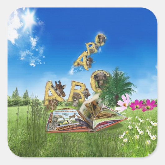 ABC大文字アルファベットテーマ。 スクエアシール (正面)