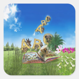 ABC大文字アルファベットテーマ。 スクエアシール