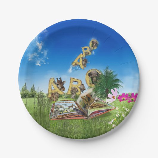 ABC大文字アルファベットテーマ。 ペーパープレート (正面)