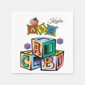 ABC子供用ベビーシャワー紙ナプキンス スタンダードカクテルナプキン (正面)